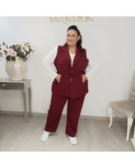 Conjunto Chaleco Sastre con Cinturón y Pantalón Raya Lateral | Azul Marino Estilo