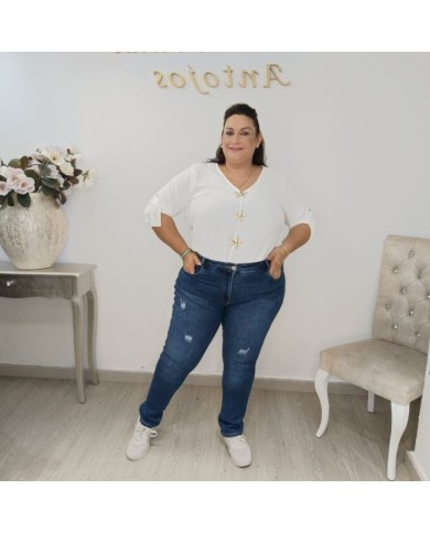 Comprar Vaquero Lola Push-Up | Pitillo Elástico, Tiro Alto y Azul Claro