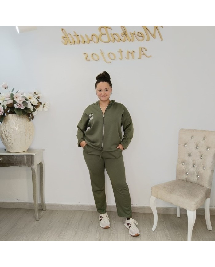 Conjunto Chándal Básico Sudadera Cremallera y Pantalón | Deportivo Min Gris
