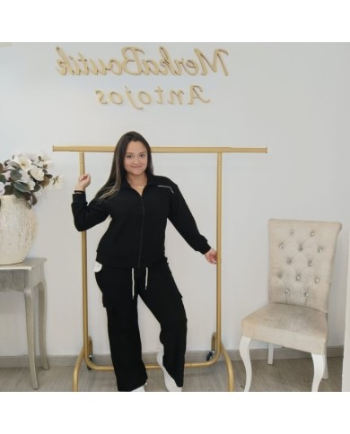 Conjunto Chándal Bicolor Capucha y Pantalón Wide Leg | Deportivo Sandra Borgoña Conjunto Chándal Bicolor Capucha y Pantalón Wide Leg | Deportivo Sandra Borgoña