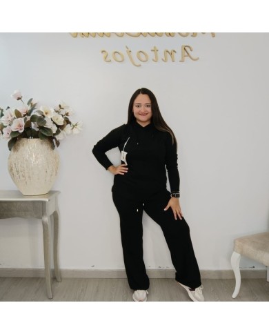 Conjunto de Punto Sudadera con Capucha y Pantalón | Murcia Borgoña