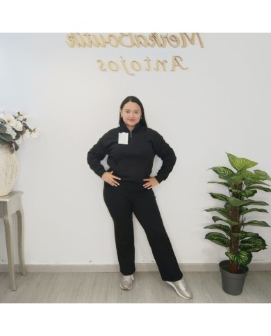 Conjunto Chándal Polar Sudadera y Pantalón | Deportivo Ártico Negro