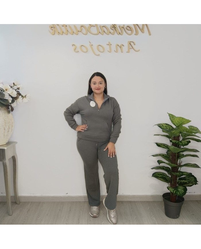 Conjunto Chándal Polar Sudadera y Pantalón | Deportivo Ártico Negro