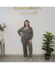 Conjunto Chándal Polar Sudadera y Pantalón | Deportivo Ártico Negro