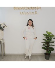 Conjunto Sudadera Capucha y Pantalón Angorina Fina | Crudo Negro