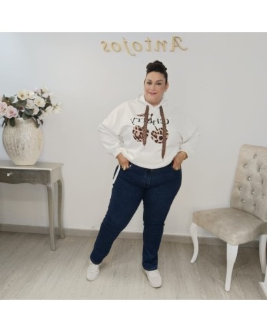 Comprar Vaquero Recto Susi | Denim Azul Clásico, Elástico y Tiro Alto