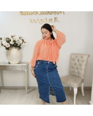 Descubre la Falda Vaquera Midi con Botones | ¡Imprescindible!