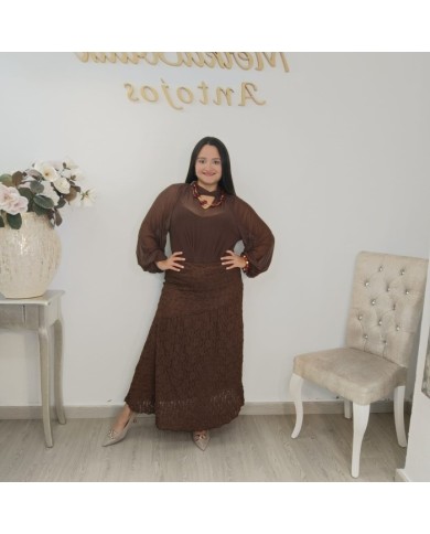 Falda Topacio Larga de Encaje | ¡La Elegancia que Enamora!