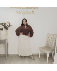 Falda Topacio Larga de Encaje | ¡La Elegancia que Enamora!