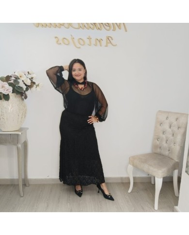 Falda Topacio Larga de Encaje | ¡La Elegancia que Enamora!