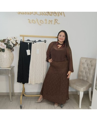 Falda Topacio Larga de Encaje | ¡La Elegancia que Enamora!