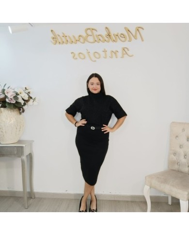 Falda Punto Luna Midi | Elegancia y Comodidad para Invierno