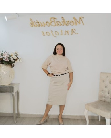 Falda Punto Luna Midi | Elegancia y Comodidad para Invierno