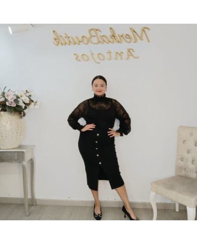 Comprar Falda Midi Punto Botones | Comodidad con Estilo