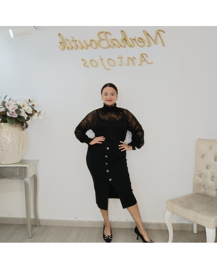 Comprar Falda Midi Punto Botones | Comodidad con Estilo