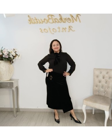 Falda Terciopelo Asimétrica | Sofisticación para tus Noches