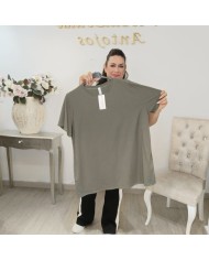 Camiseta Básica Curvy Algodón | Talla Grande Manga Corta Beige