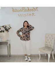 Camiseta Góndola Estampado Geométrico | Elástica Manga Larga