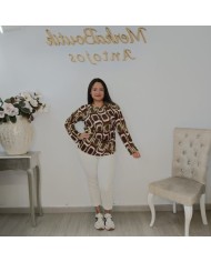 Camiseta Góndola Estampado Geométrico | Elástica Manga Larga