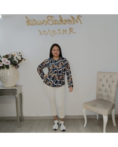 Camiseta Góndola Estampado Geométrico | Elástica Manga Larga