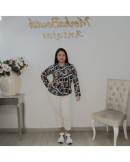 Camiseta Góndola Estampado Geométrico | Elástica Manga Larga