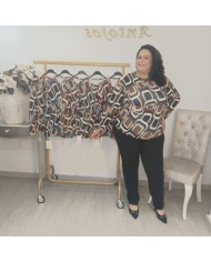 Camiseta Góndola Estampado Geométrico | Elástica Manga Larga