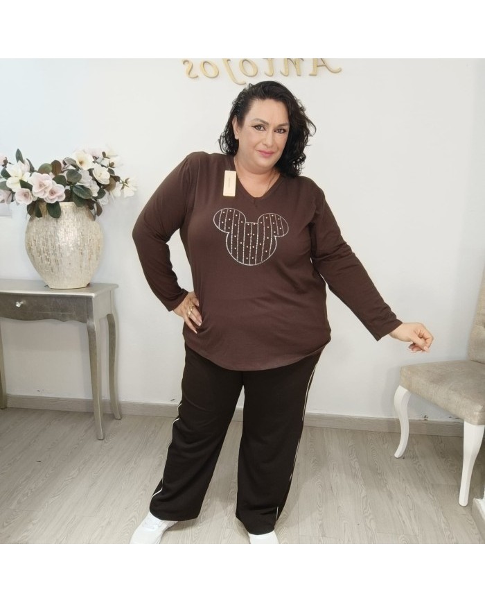 Camiseta Básica Ratón Brillos | Algodón Manga Larga | Varios Colores