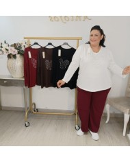 Camiseta Básica Ratón Brillos | Algodón Manga Larga | Varios Colores