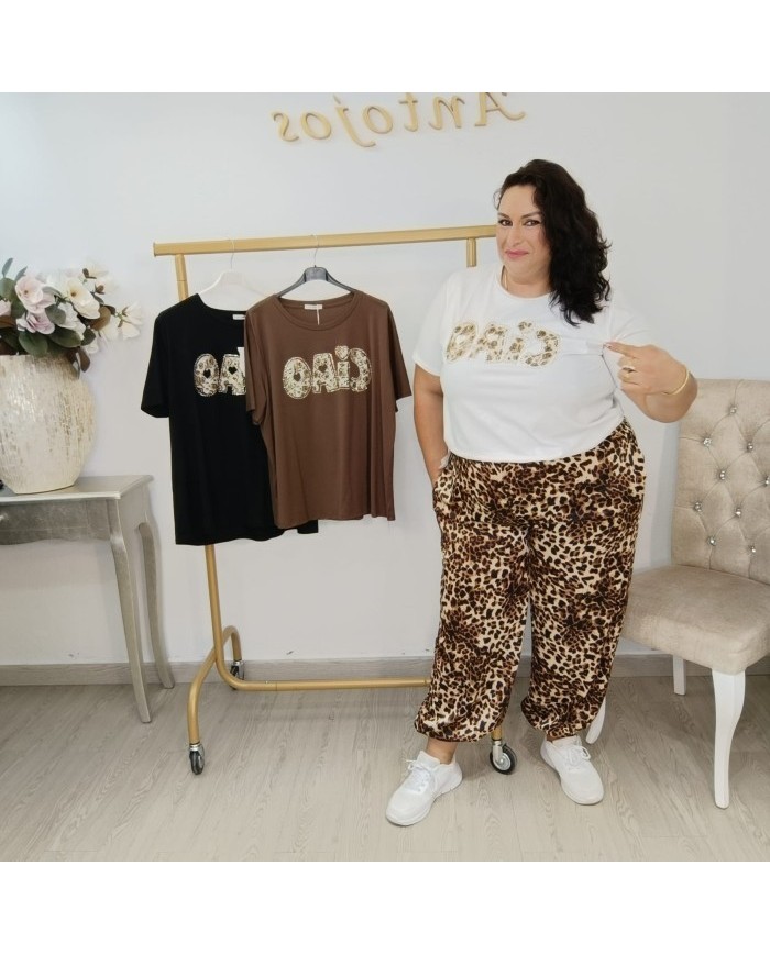 Camiseta Ciao Animal Print | Manga Corta Algodón | Tallas Grandes
