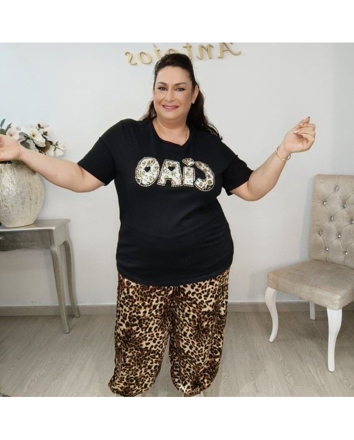 Camiseta Ciao Animal Print | Manga Corta Algodón | Tallas Grandes