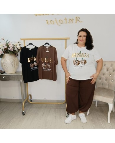 Camiseta Esagera Oversize Tallas Grandes: Diseño Leopardo Camiseta Esagera Oversize Tallas Grandes: Diseño Leopardo