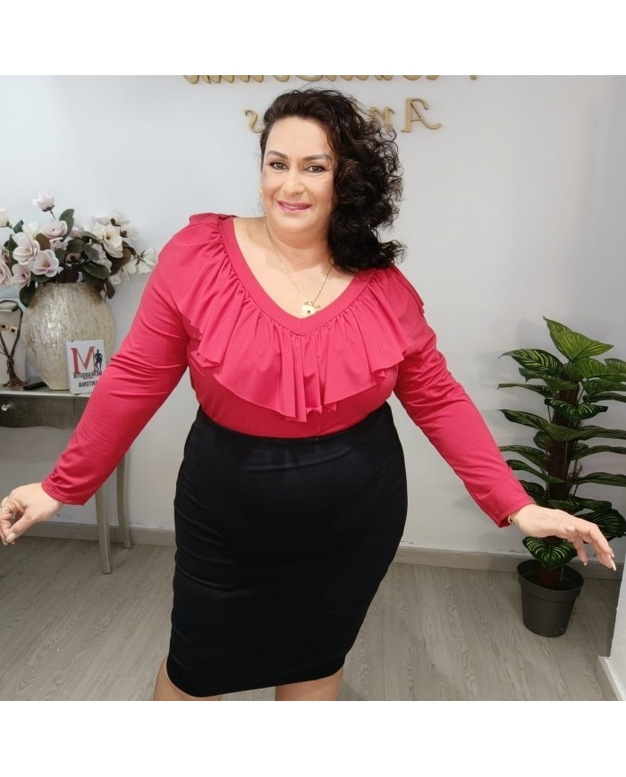 Body Volante Blanco Manga Larga - Escote Bardot Elegante