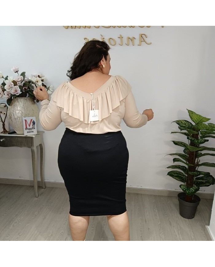 Body Volante Blanco Manga Larga - Escote Bardot Elegante