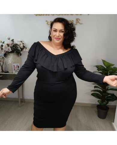 Body Volante Blanco Manga Larga - Escote Bardot Elegante