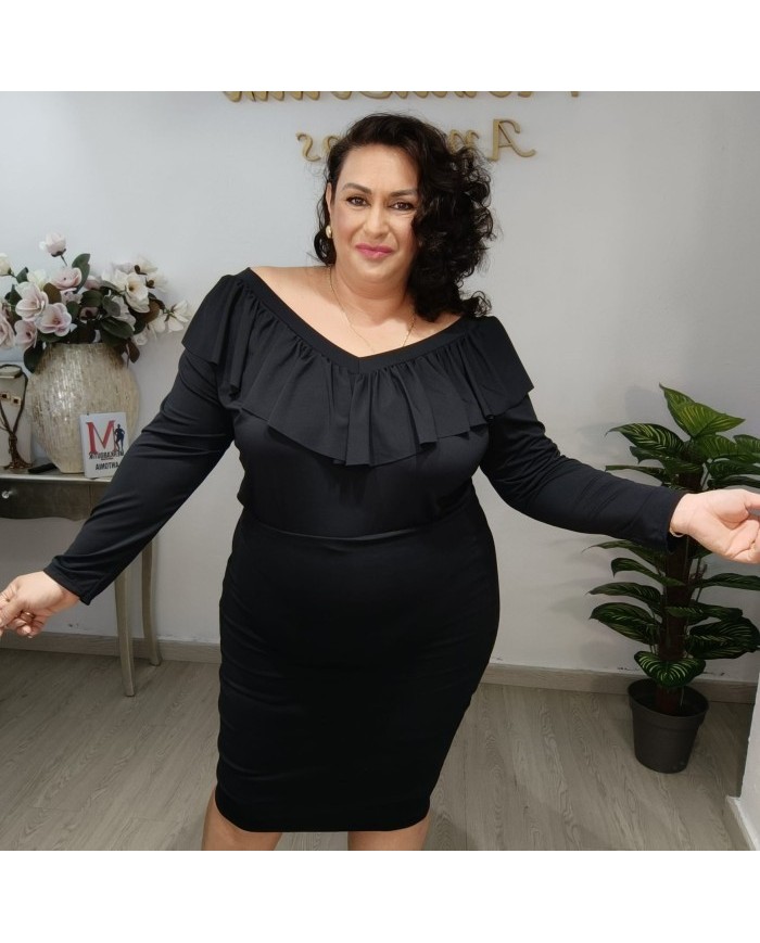 Body Volante Blanco Manga Larga - Escote Bardot Elegante