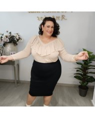 Body Volante Blanco Manga Larga - Escote Bardot Elegante