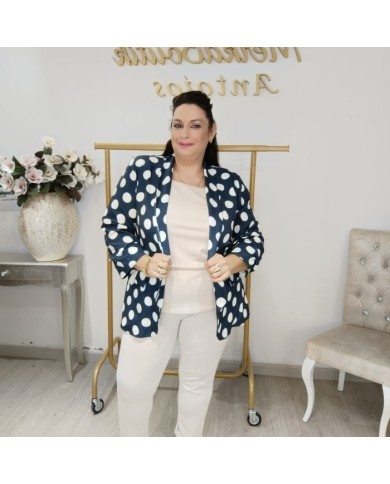 Chaqueta Americana Lunar Oversize Tallas Grandes