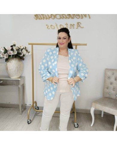 Chaqueta Americana Lunar Oversize Tallas Grandes