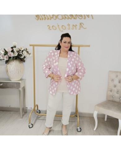 Chaqueta Americana Lunar Oversize Tallas Grandes