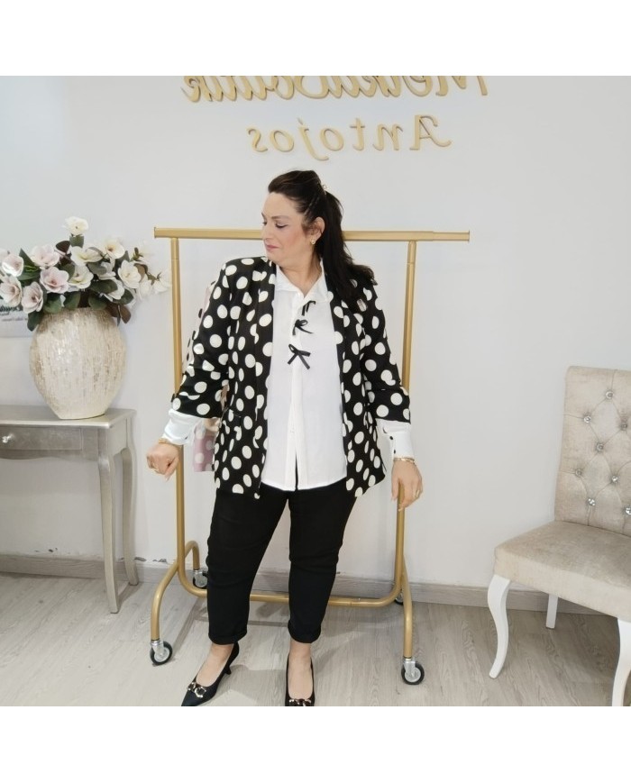 Chaqueta Americana Lunar Oversize Tallas Grandes