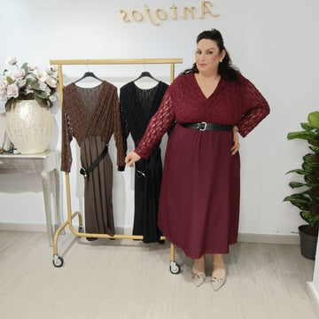 Vestido Encaje Mixto