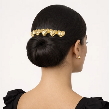 PEINA CORAZONES DORADOS ELEGANTE