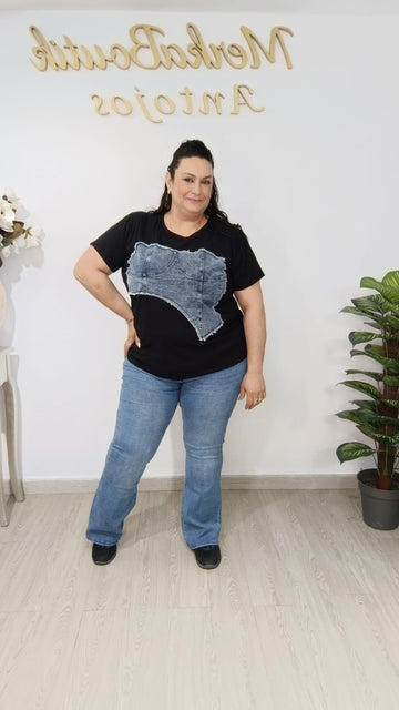 CAMISETA ALGODON CORSET VAQUERA