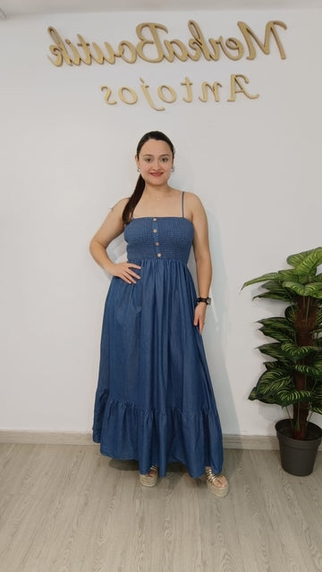 VESTIDO VAQUERO NIDO DE ABEJA NADIA