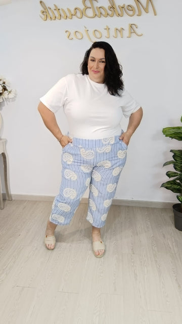 PANTALON PIRATA LINO ARABESCO