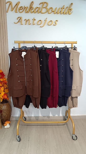 Conjunto Chaleco Bombacho Militar