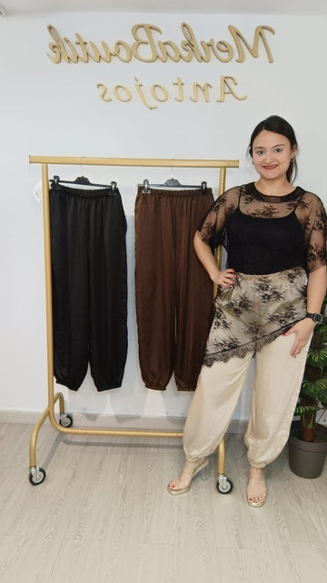 Pantalón Bombacho Satén mini