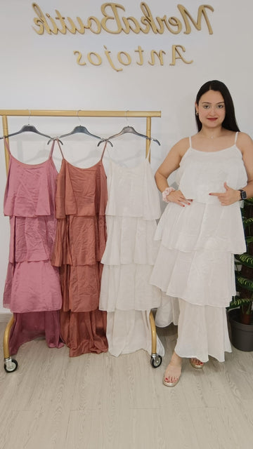 Vestido Multivolantes Seda Sofía