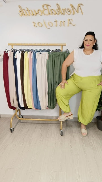 Pantalón Bombacho Lino/Cress Curvy