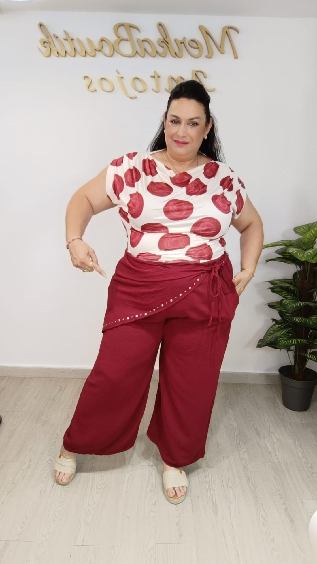 Pantalón Pañuelo Tachuelas Pata Ancha